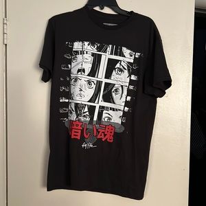 Ring Of Fire Japanese Graphic Print Black Tee Shirt Size: M